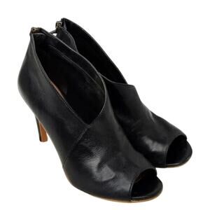 Vintage black Y2K Peep Toe Comfort Ankle Booties Size 9